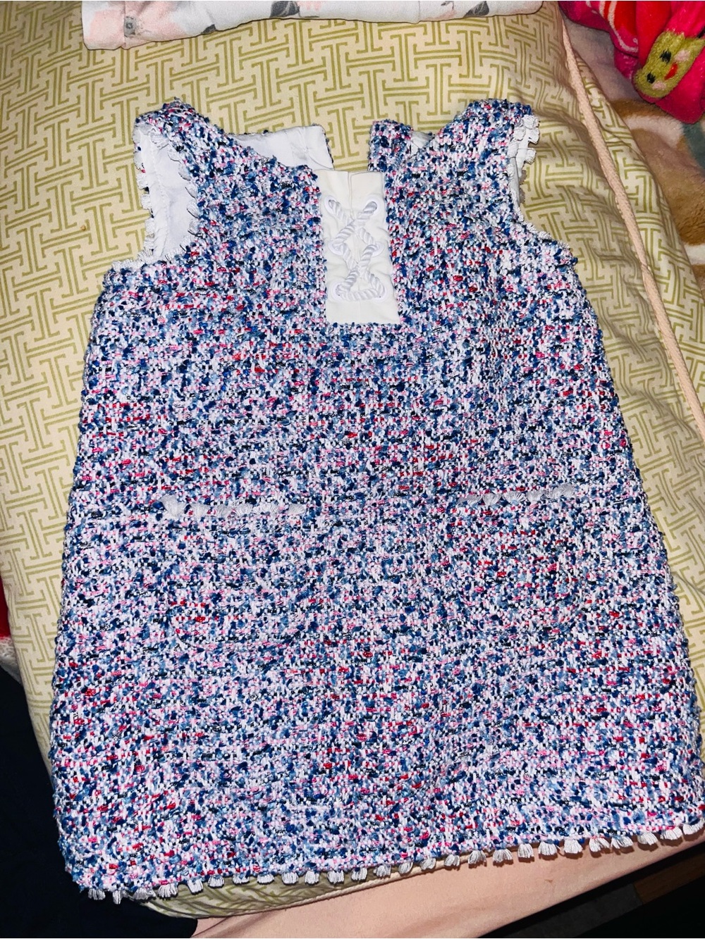 Janie & jack sleeveless tweed dress with tassels 12-18m